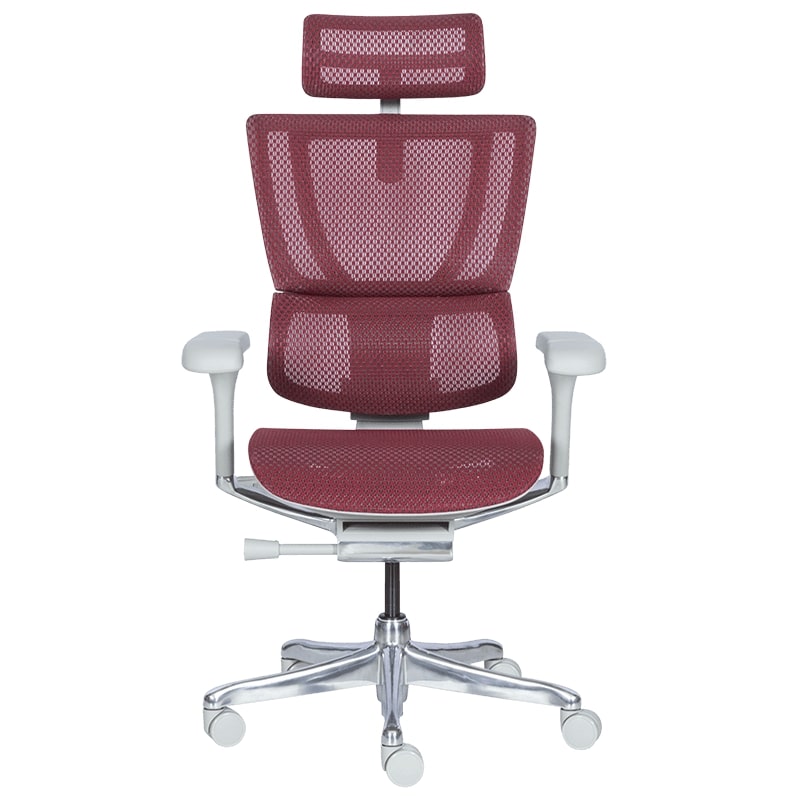 Ергономичен офис стол - IOO Elite 2 сива рамка-червен